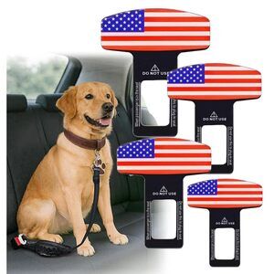Dog Belt for Cars, Adjustable Nylon Pet Safety Leash with Stainless Steel Clips